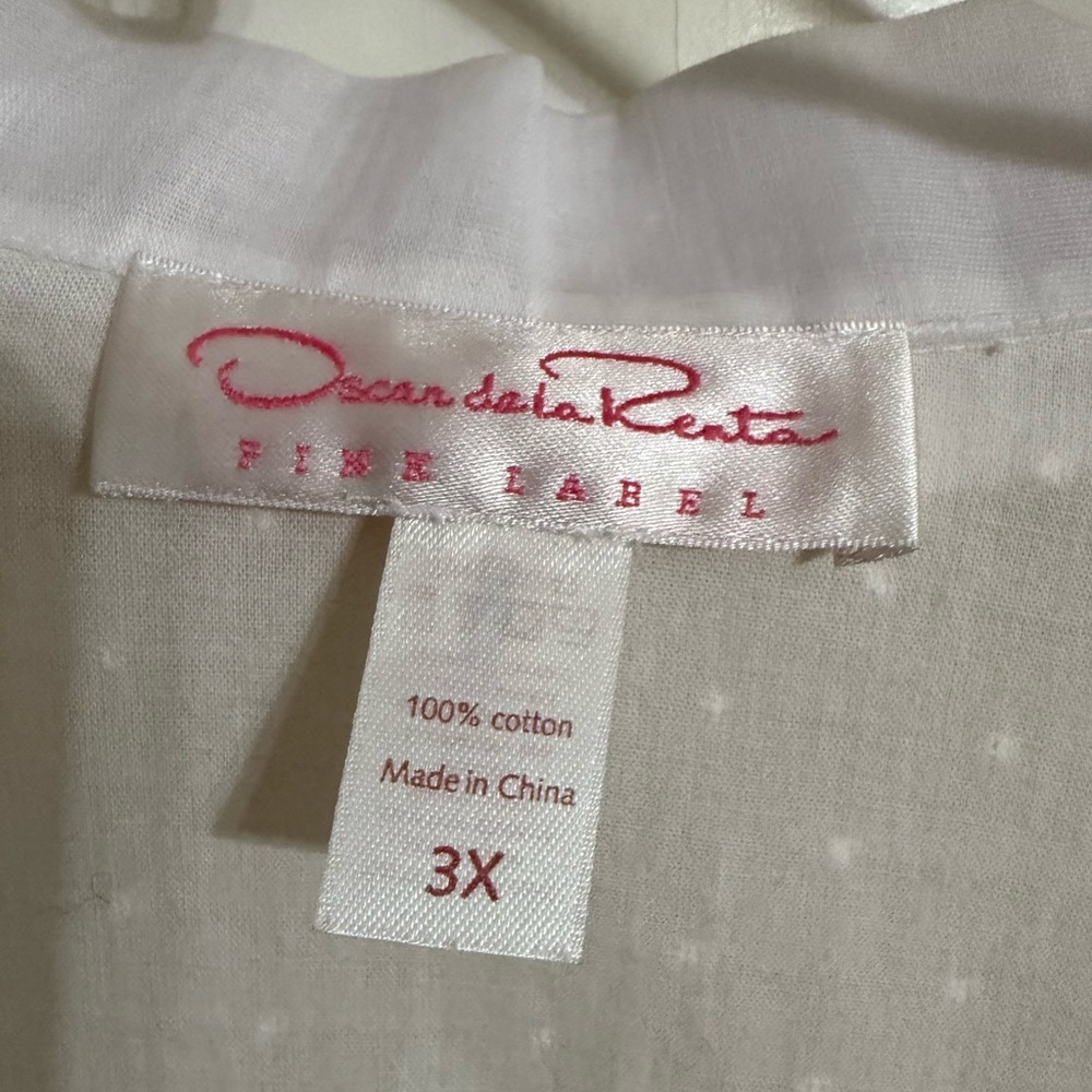 NEW!! Oscar de la Renta White Classic Pajama Set - Picture 2 of 6